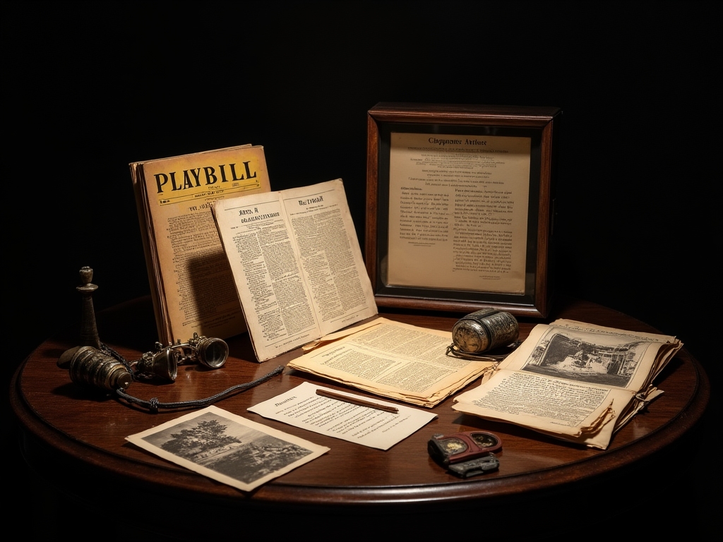 Historische Theaterartefakte und Dokumente aus der Gründungszeit von Spielensdrillen